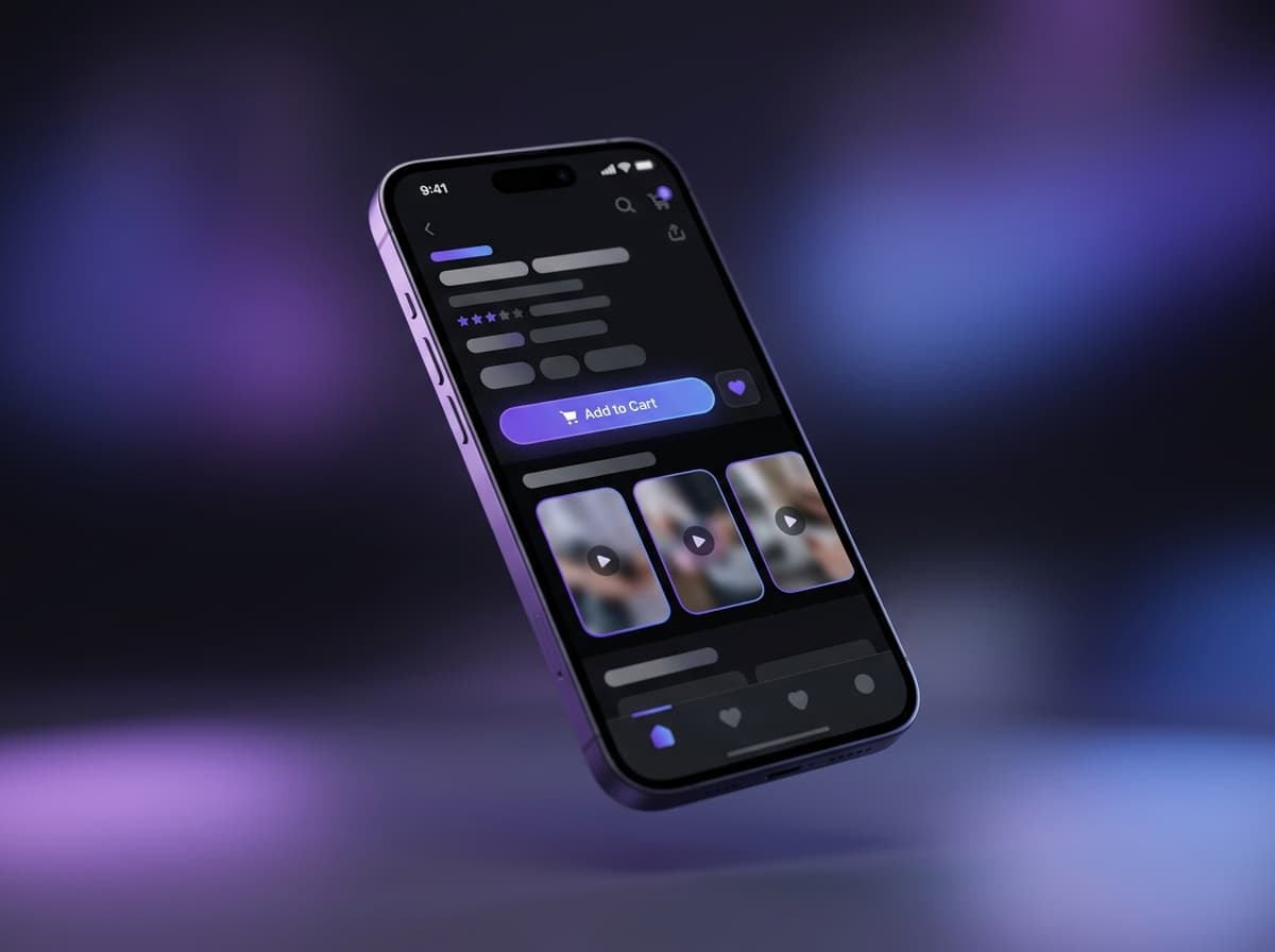 Smart Reels concept: shoppable video reels shown on a phone mockup